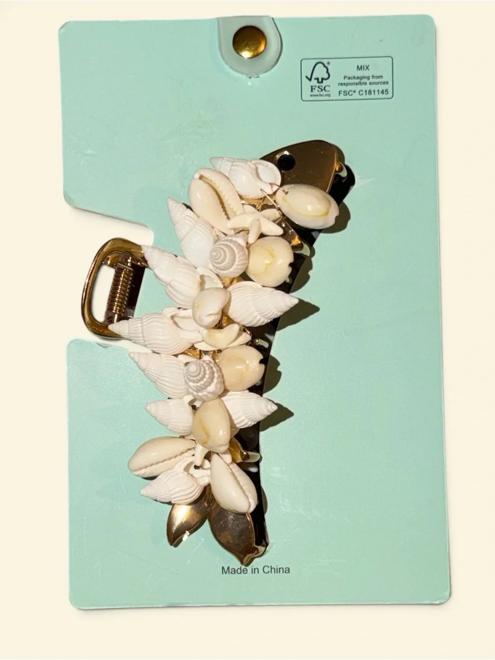Piper K Shell Cluster Hair Clip - Cream & Ivory